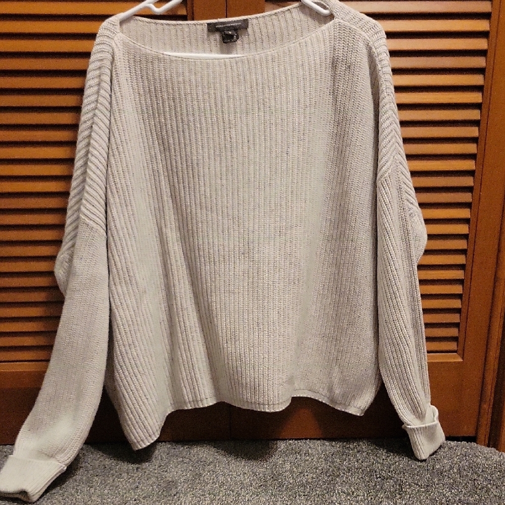 French Connection Off-the-Shoulder Cream Sweater